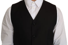 Men's Black Silk Dress Waistcoat