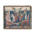 Miniature from a Manuscript of the Apocalypse: The War in Heaven Woven Throw Blanket