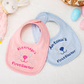 Primera Pascua personalizada Bonita carita de conejito Babero de algodón 100% con nombre Accesorio de alimentación Regalo de Pascua para recién nacido