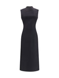 Maison Margiela Virgin Wool Sleeveless Midi Dress — Black