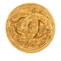 CC Gold Plated Filigree Round Brooch
