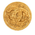 CC Gold Plated Filigree Round Brooch