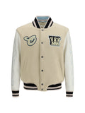 Off-White Varsity Star Logo Jacket — Cream