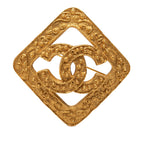 CC Gold Plated Rhombus Diamond Brooch