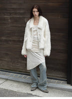 Dream Walk long lapel Tuscan wool sheepskin short fur coat for women