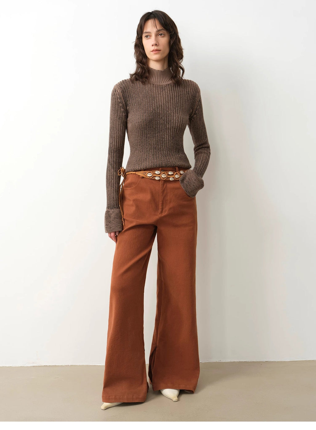 Mid-Autumn Afternoon Haute couture retro versatile straight-leg slightly flared wide-leg casual pants
