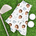 Calcetines personalizados Golf Ball Club Lucky Number Face Photo Suaves y transpirables Mid-Calf Socks Anniversary Birthday Gift for Men Golf Players