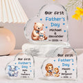 Placa acrílica personalizada con el nombre y el año de un simpático animal en forma de corazón Decoración para el hogar Primer regalo de cumpleaños del Día del Padre para el bebé Papá