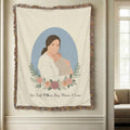 Foto Personalizada Ilustración Plana Retrato Manta Suave con Texto Decoración del Hogar Cumpleaños Día de la Madre Regalo para Amigos Familia