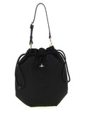 Vivienne Westwood Moiré Drawstring Bucket Bag — Black