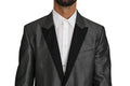 Men's Gray Patterned Martini 2 Piece Suit Acetate