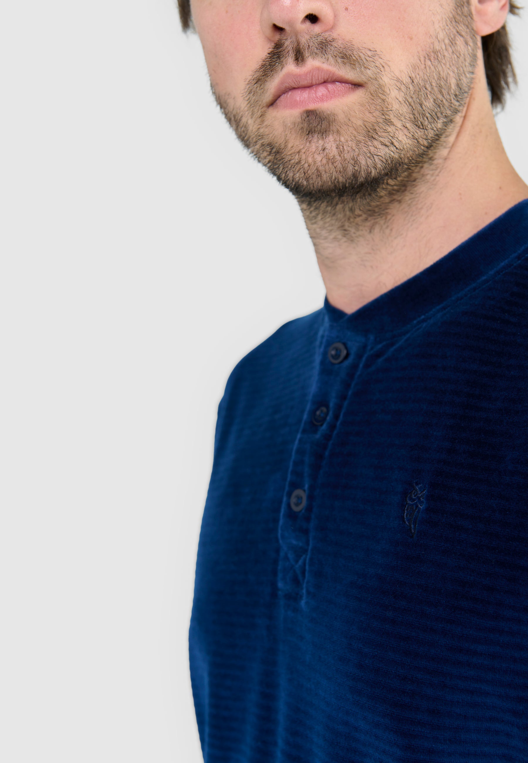 Pijama Hombre Invierno Terciopelo Rayas - Azul 5736_33