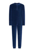 Pijama Hombre Invierno Terciopelo Rayas - Azul 5736_33