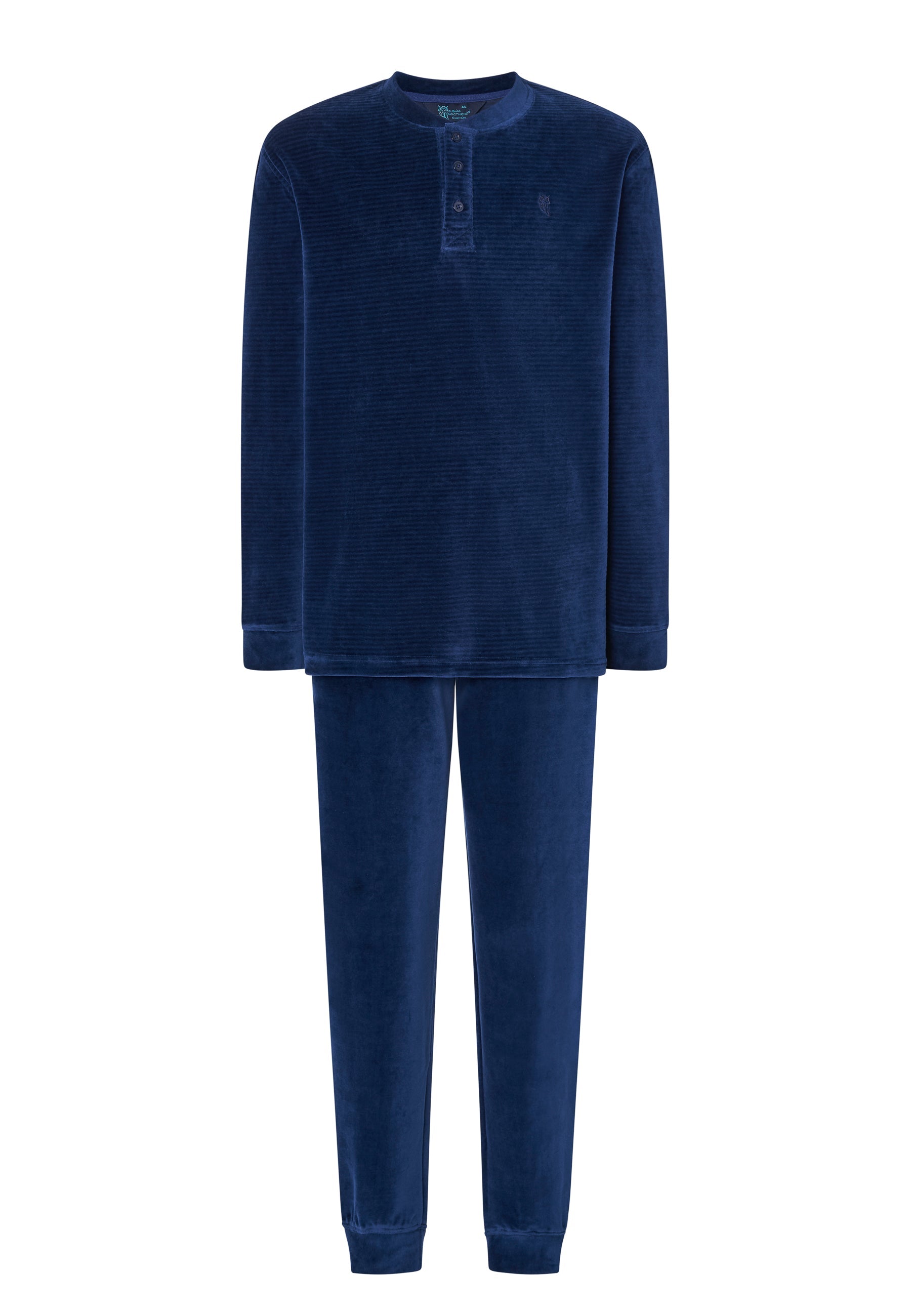 Pijama Hombre Invierno Terciopelo Rayas - Azul 5736_33