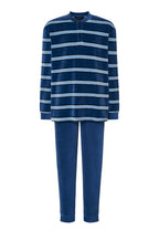 Pijama Hombre Invierno Terciopelo Rayas - Azul 5741_36