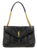 Saint Laurent Loulou Puffer Shoulder Bag — Black