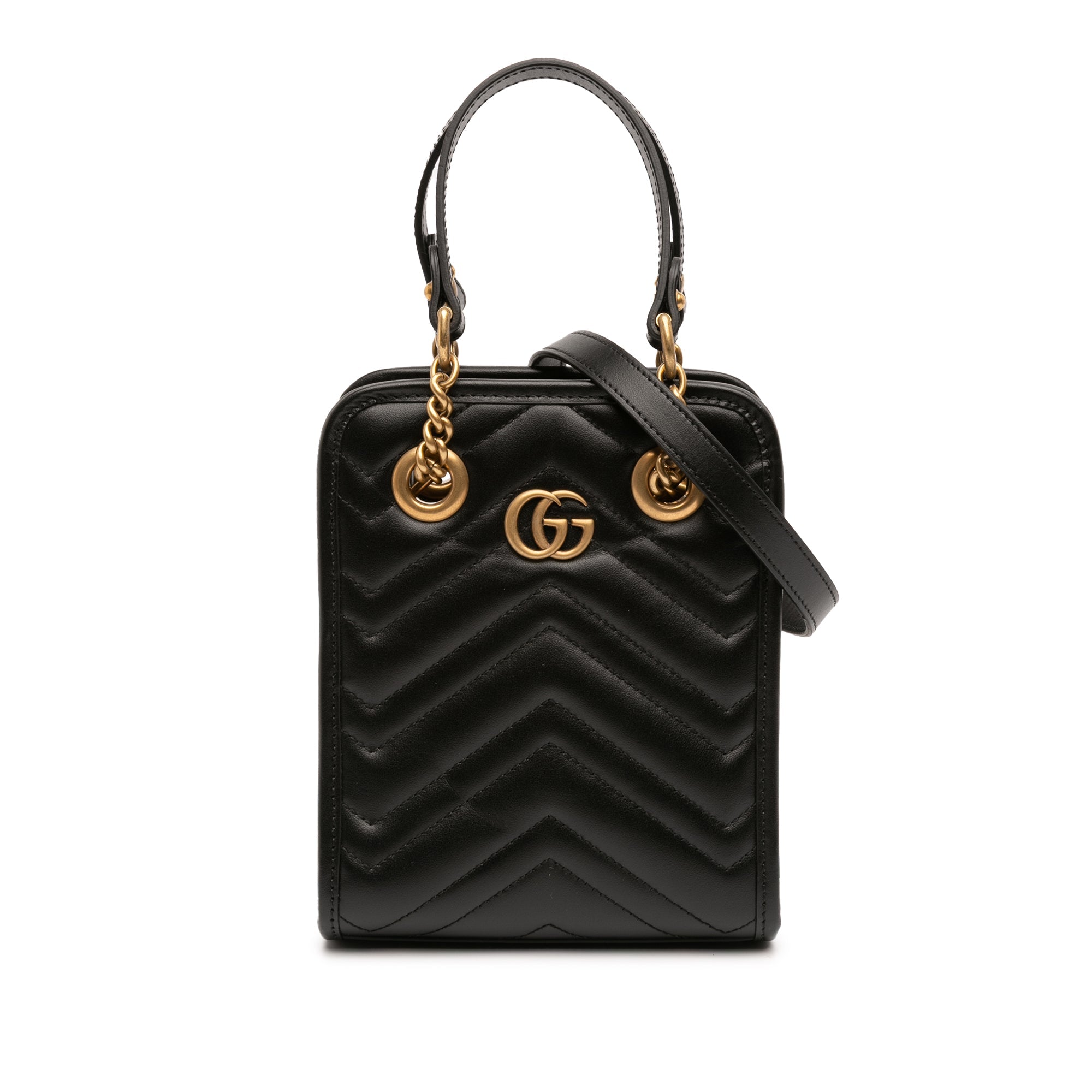 Mini GG Marmont Matelasse Leather Satchel