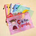 Bolsa de merienda personalizada con nombre Apple Pencil Line Cartoon Character Snack Bag Back to School Birthday Gift for Boys Girls