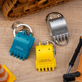 Llavero Portátil Personalizado Excavadora Bucket Gear con Texto Grabado Obra de Construcción Uso Diario Regalo de Cumpleaños para Ingenieros Trabajadores