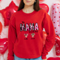 Leopardo rosa personalizado Corazón Título Highland Vaca Niño Adulto Camiseta a juego con 1-8 Nombres Cumpleaños Día de la Madre Regalo para Mamá Abuela