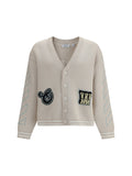 Off-White Star Logo Diagonal Varsity Cardigan — Beige
