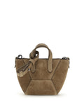 Brunello Cucinelli Micro Suede Shoulder Bag — Beige