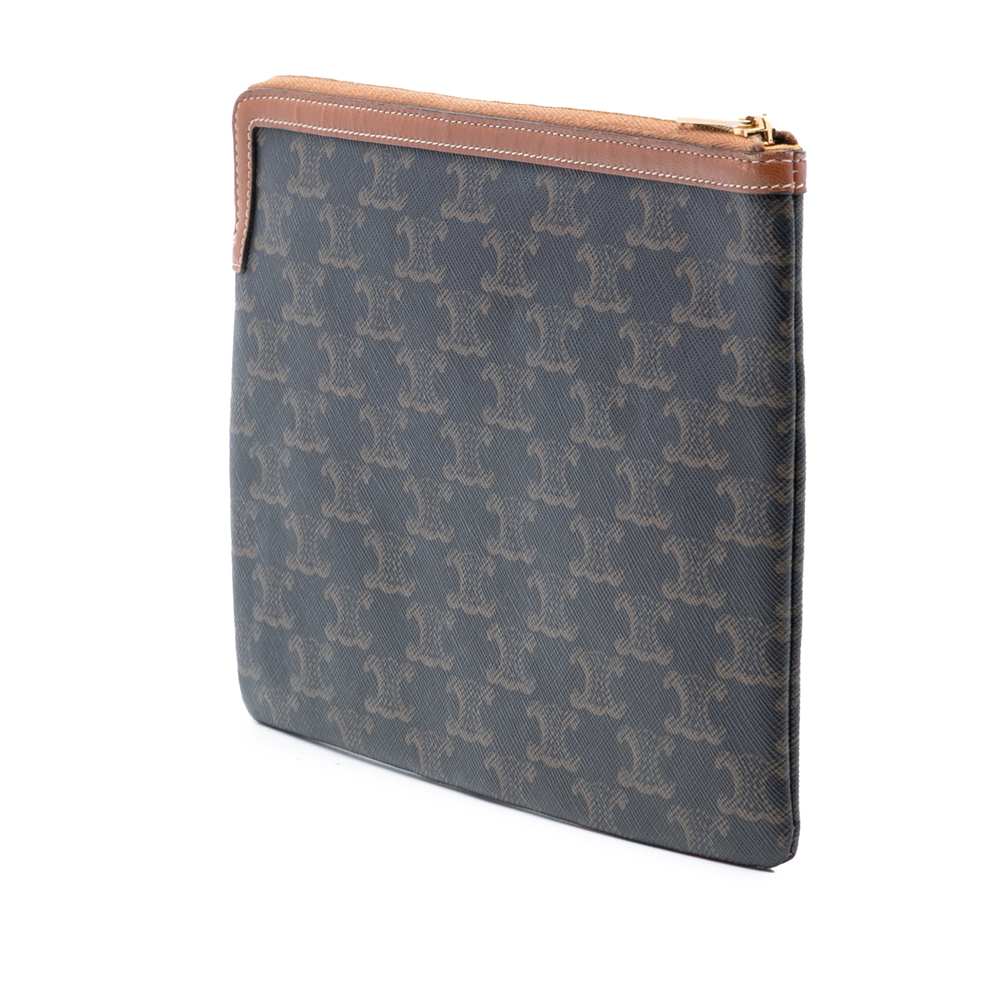 Small Triomphe Coated Canvas Clutch