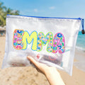 Bolsa de playa y piscina personalizada con nombre artístico impermeable libre de arena regalo vacaciones de verano para mujer