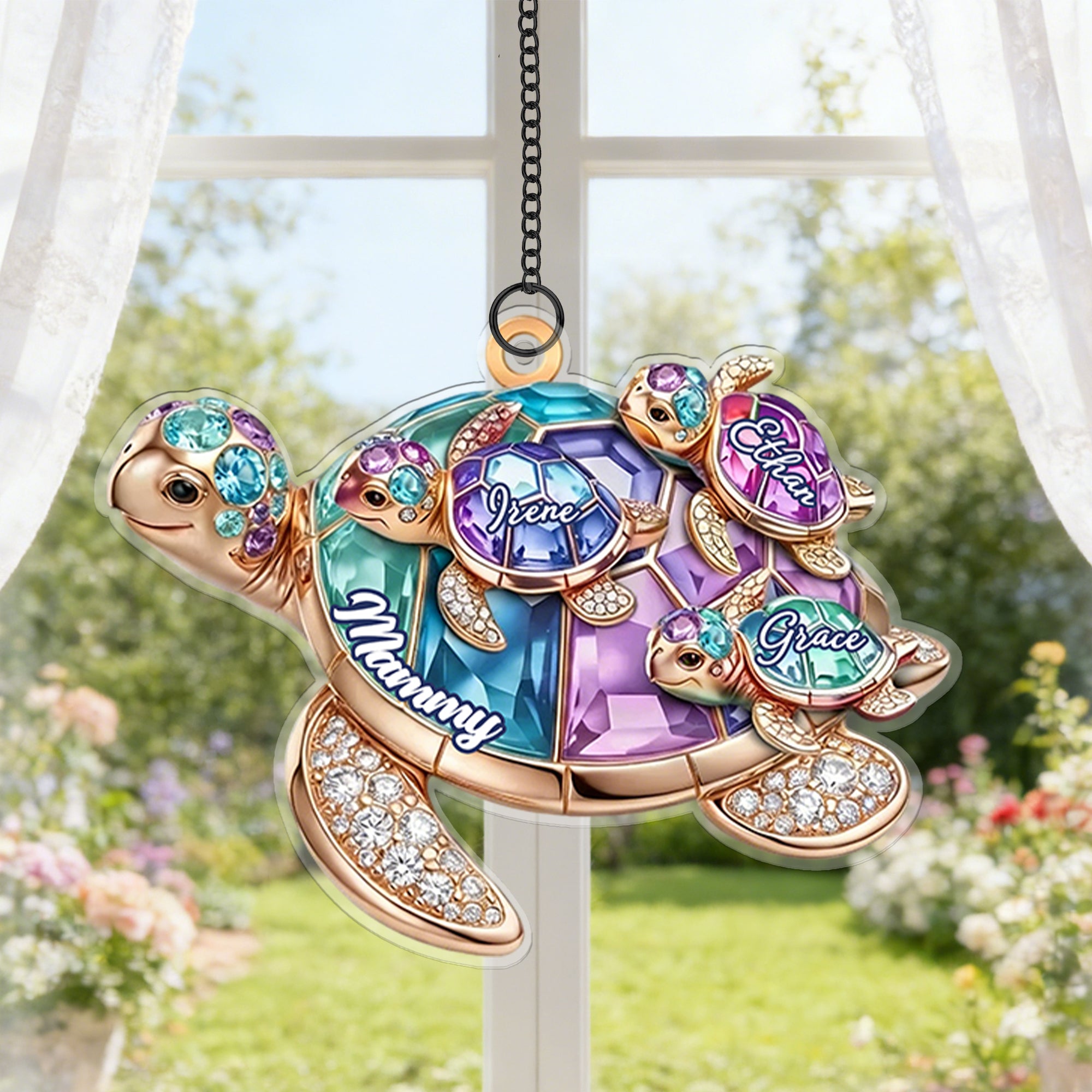 Ornamento de acrílico personalizado con título y nombres Día de la Madre Regalo de cumpleaños para mamá Abuela