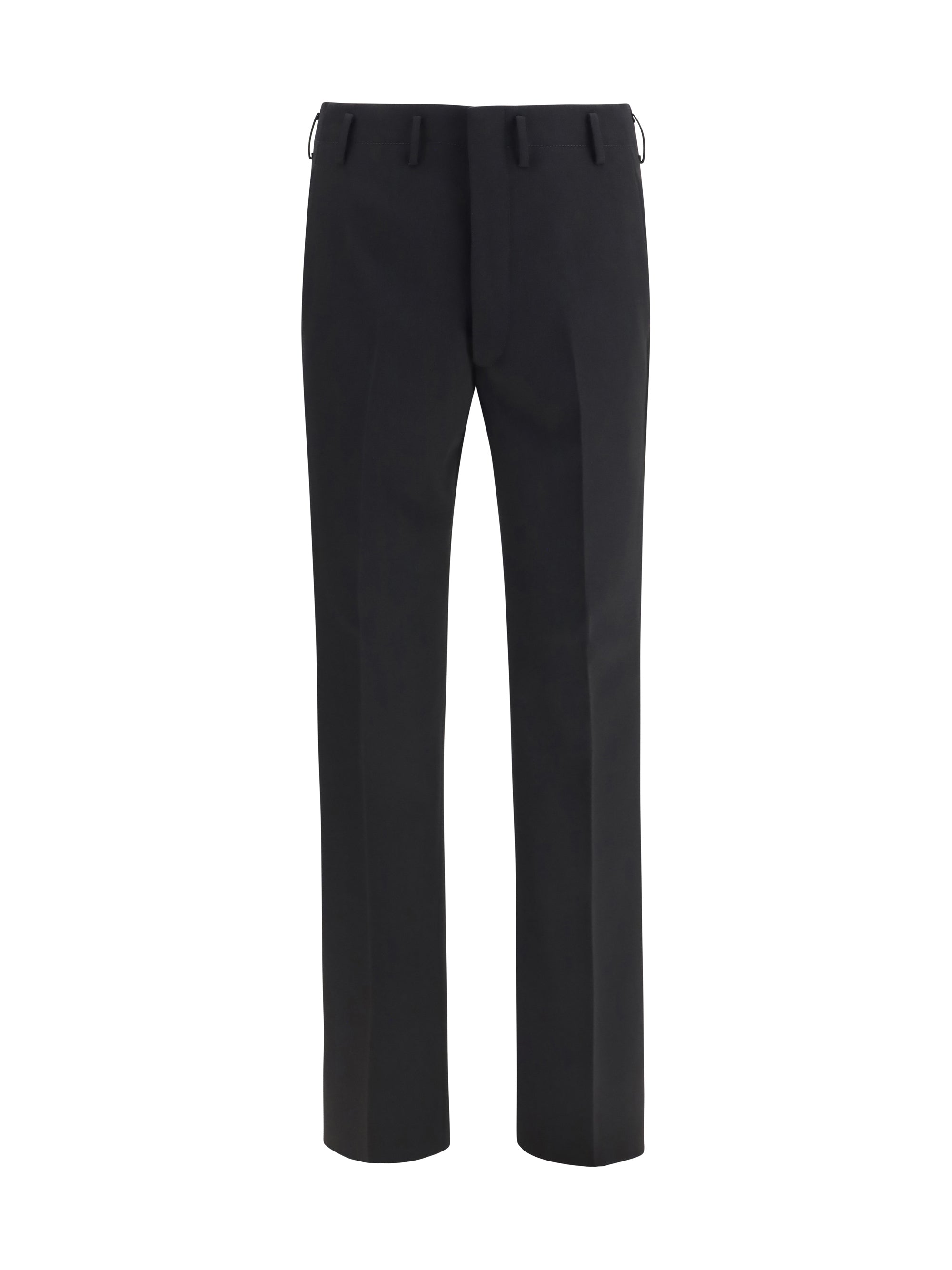 Prada Tailored High-Waist Wool Trousers — Black