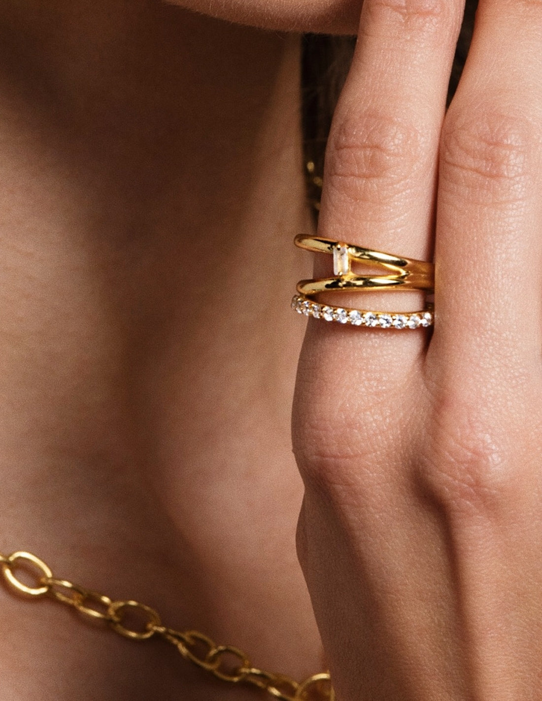 Anillo Idol Blanco Plata