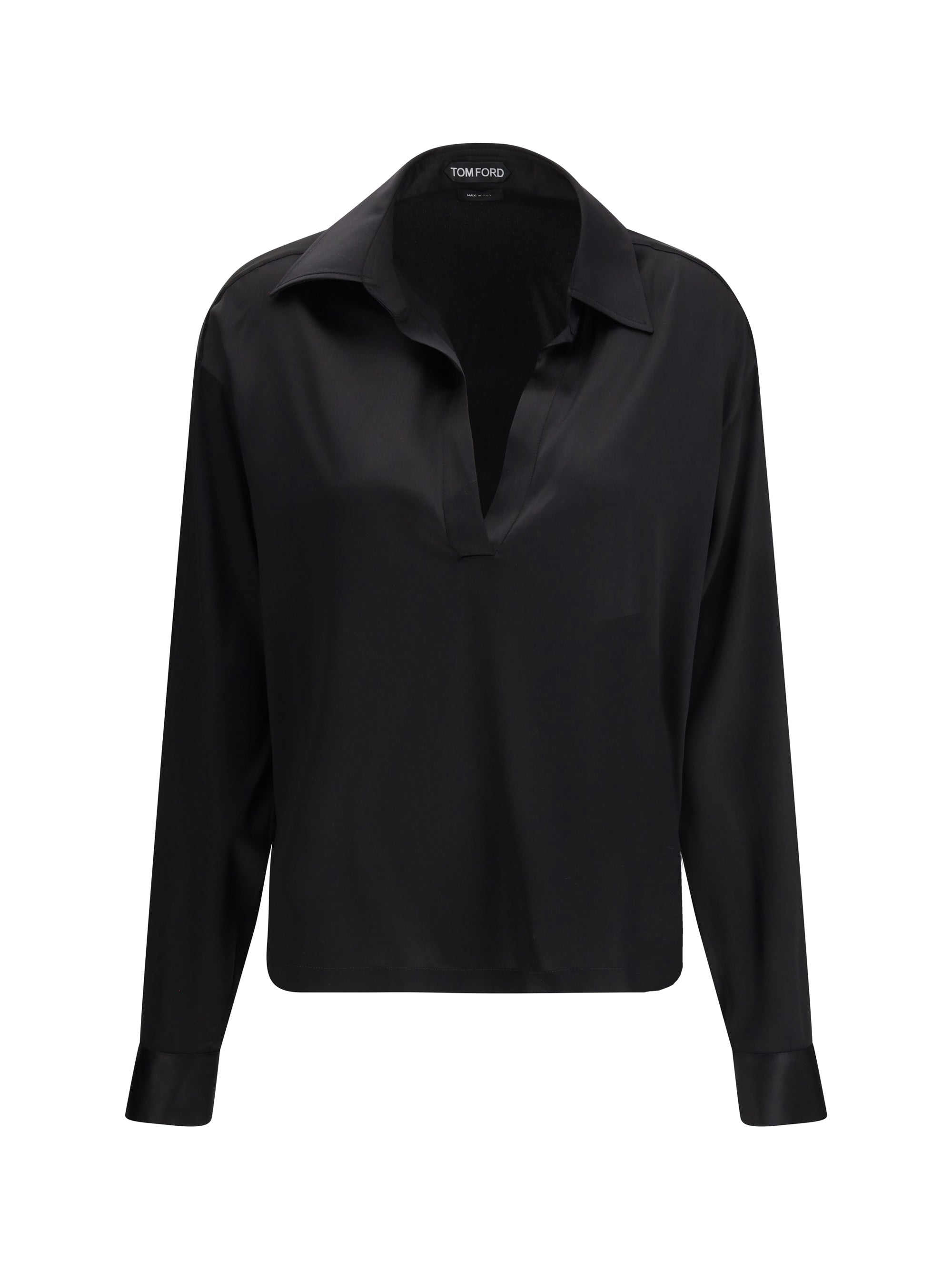 Tom Ford Stretch Silk Shirt — Black