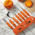 Set de 7 herramientas para tallar calabazas de Halloween personalizadas con nombre y bolsa de almacenamiento Regalo de Halloween para la familia y los niños