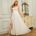 Bridal Wedding Dress Ivory Spaghetti Straps Long Cowl A-line Tulle