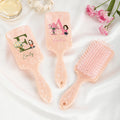 Personalizada Nacimiento Ramo de flores Inicial Cartoon Carácter largo mango Paddle cepillo con nombre y cinta Cumpleaños Regalo de boda para las mujeres
