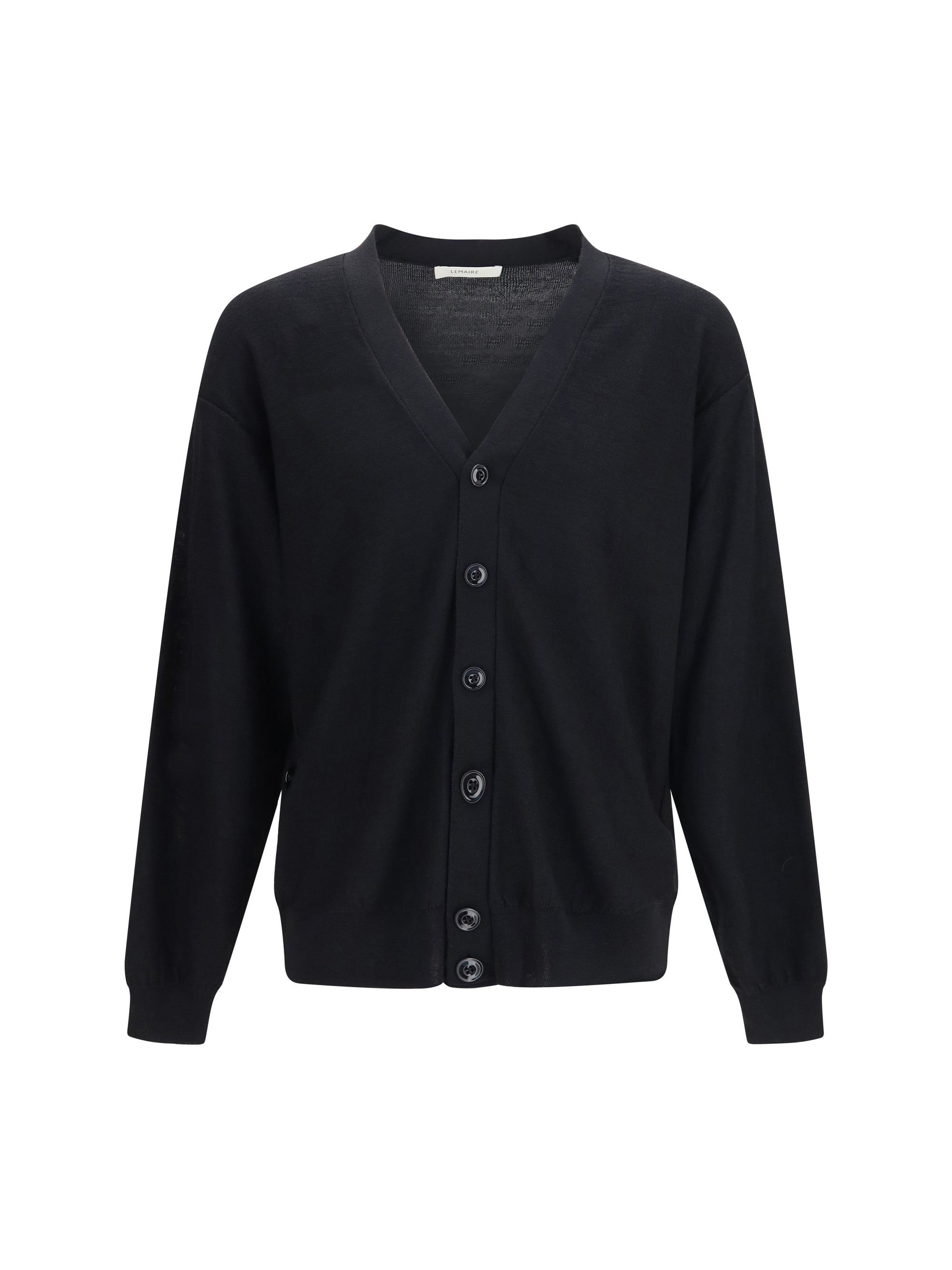 Lemaire Merino Wool Blend Cardigan — Black