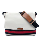 Leather Web Messenger Bag