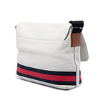 Leather Web Messenger Bag