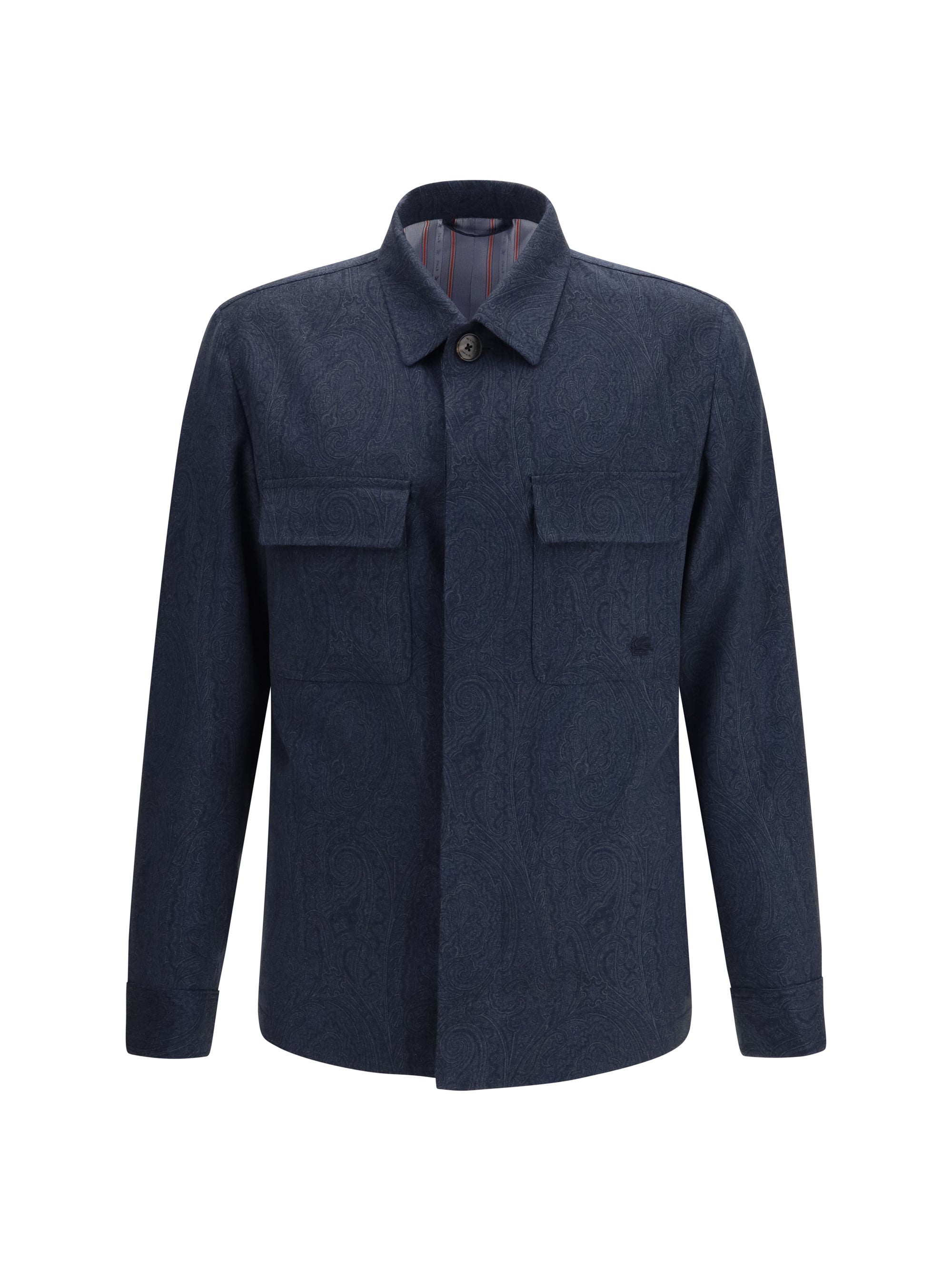 Etro Pure Wool Paisley Jacket — Navy