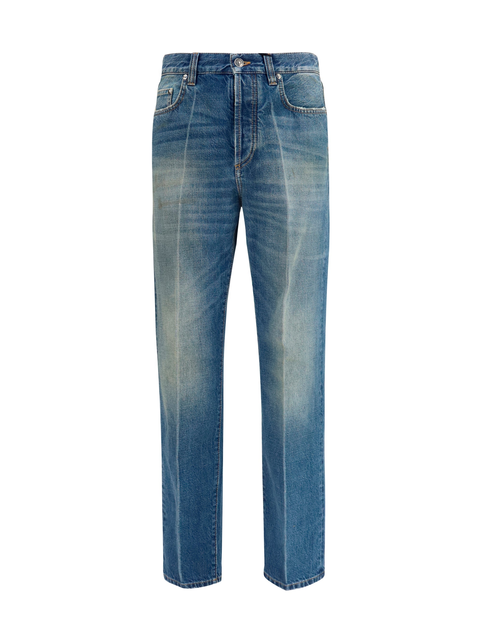 Versace Straight-Leg Denim Jeans — Blue
