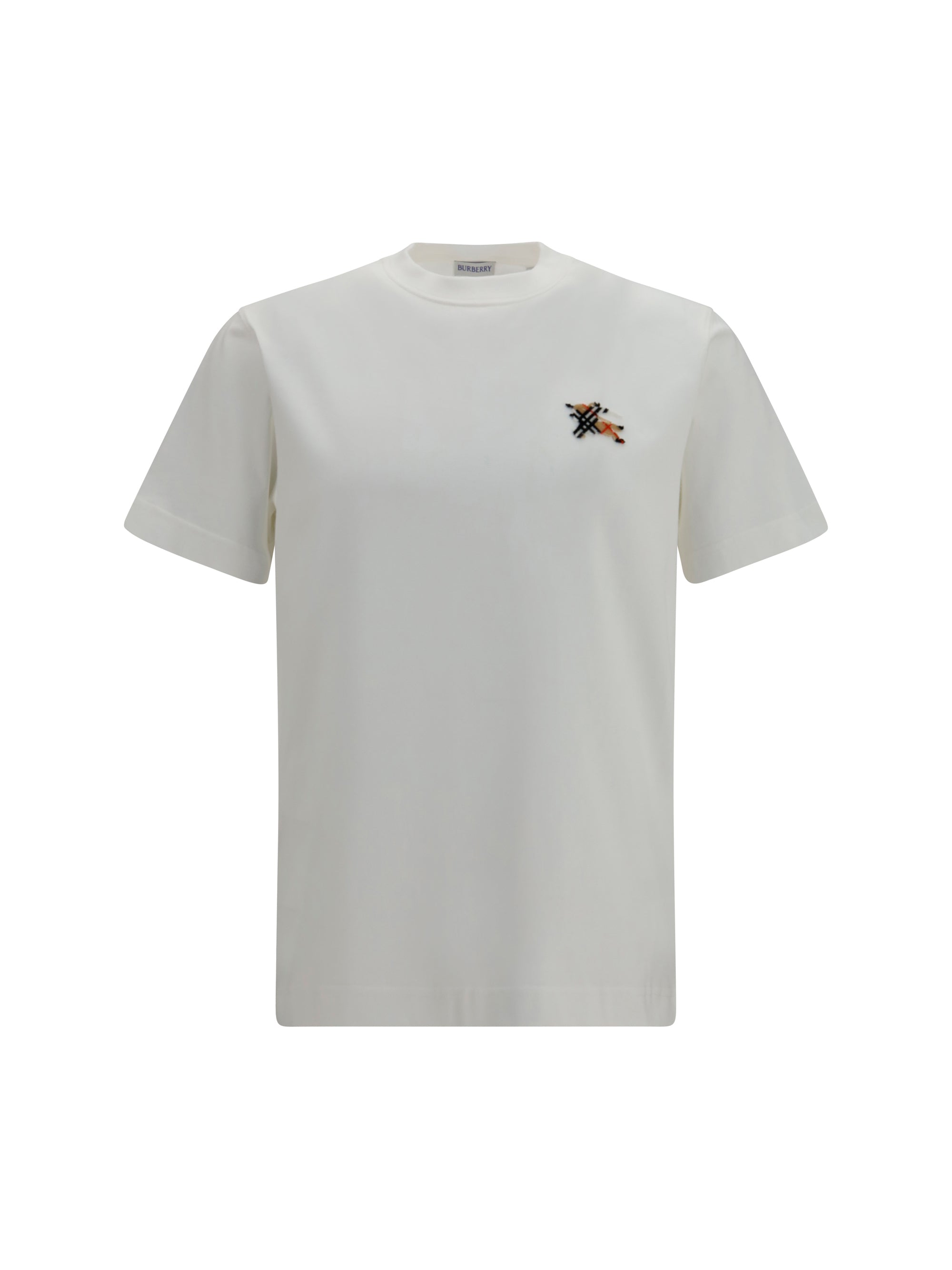 Burberry Embroidered Equestrian Knight T-Shirt — White