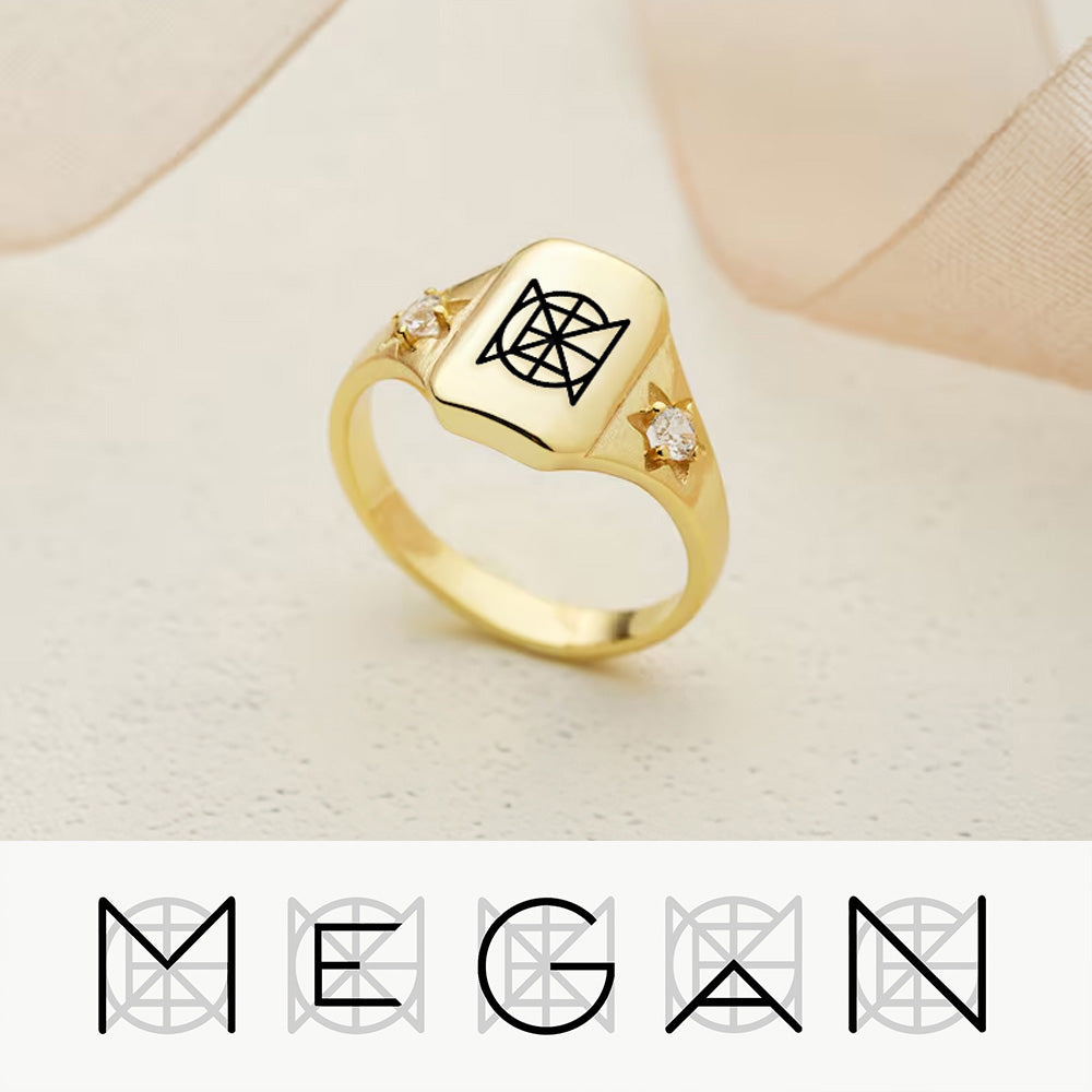 Personalizado único minimalista Monograma Nombre Logotipo Anillo Dainty Joyería Cumpleaños Día de la Madre Boda Dama de honor Ducha Regalo para ella