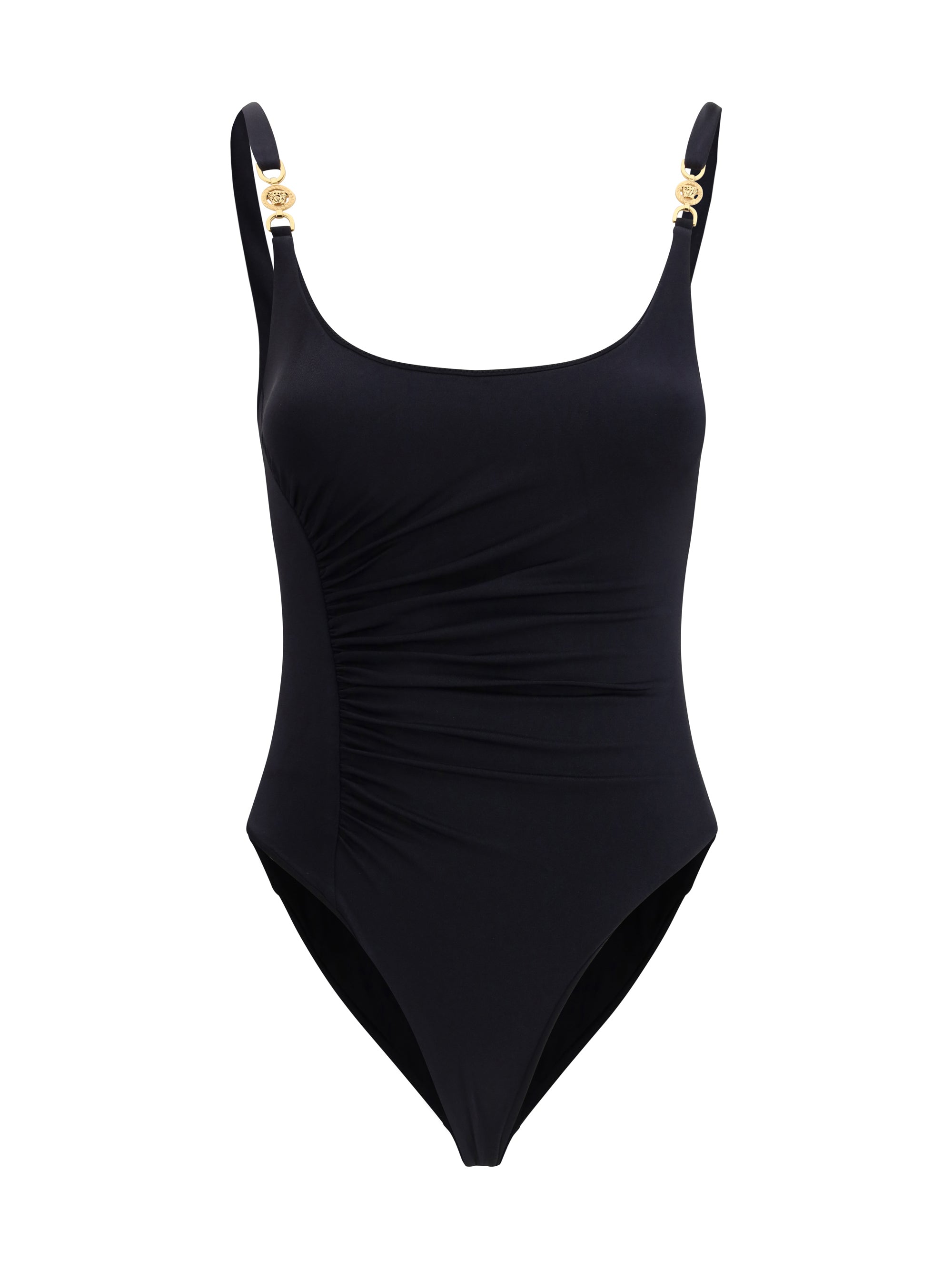 Versace Medusa 95 Gathered Swimsuit — Black