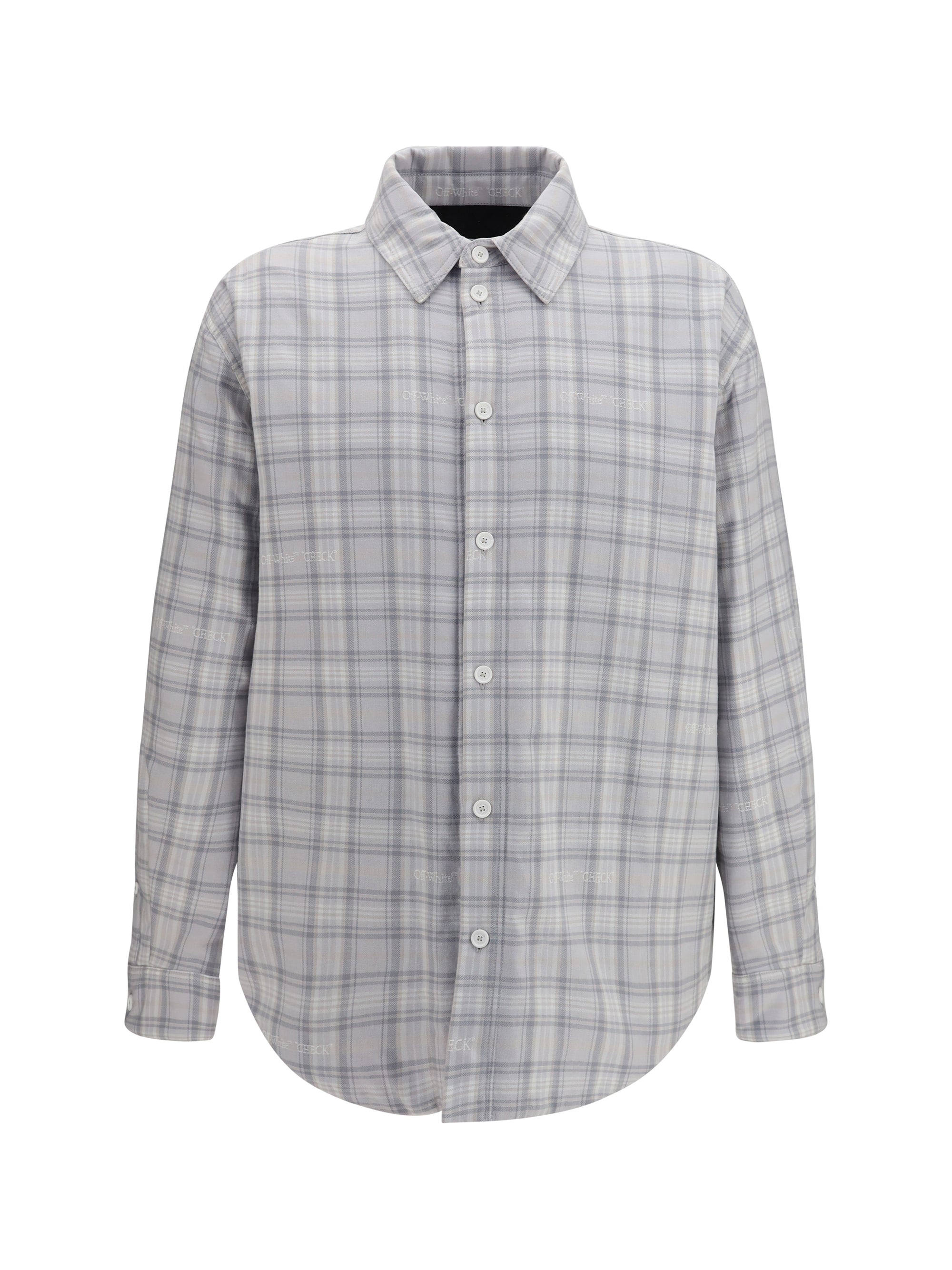 Off-White Check Jacket — Gray