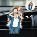 Personalizado Funny Comic Style Photo Car Charm with Text Car Air Vent Clip Use Birthday Anniversary Gift for Friend Couple Family