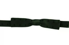 Men's Green Dotted Silk Adjustable Neck Bow Tie