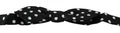 Men's Black Polka Dots Adjustable Neck Bow Tie And White Silk