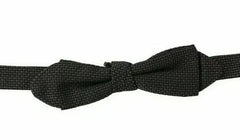 Men's Gray Pattern Silk Adjustable Neck Bow Tie