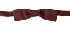 Men's Bordeaux Silk Floral Faille Adjustable Bow Tie Maroon