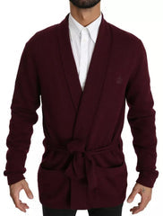 Men's Cashmere Cardigan Maroon Clothing